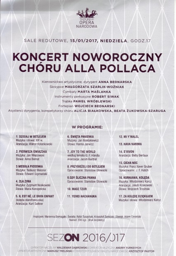 Koncert Noworoczny 2017 program